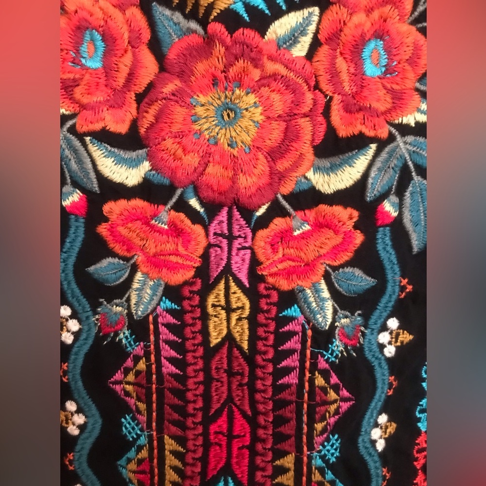 SALE❣️ Johnny Was Sleeveless A-Line Embroidered Dress - Picture 5 of 8